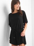 Gap Short Sleeve Boatneck Romper - True Black