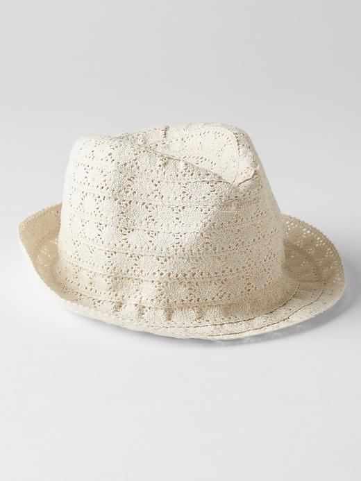 Gap Shimmer Crochet Fedora - Off White