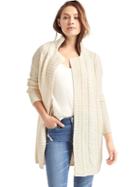 Gap Women Cable Knit Notch Collar Cardigan - Snow Cap