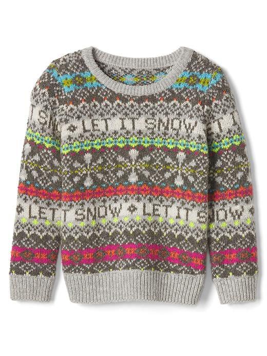 Gap Let It Snow Sweater - Heather Grey Bc04