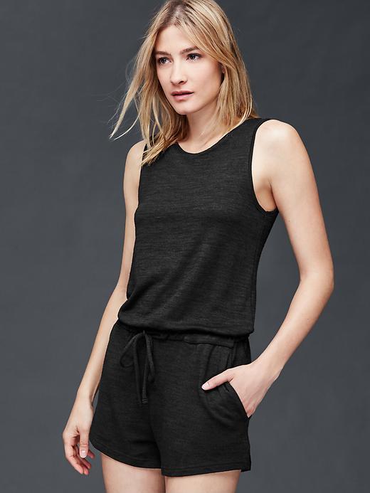 Gap Women Scoop Back Tie Romper - True Black