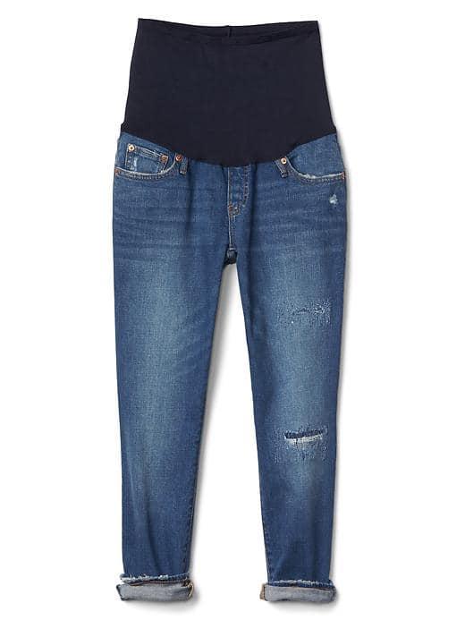 Gap Women Full Panel Frayed Best Girlfriend Jeans - Light Indigo