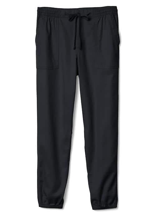 Gap Women Twill Utility Joggers - True Black