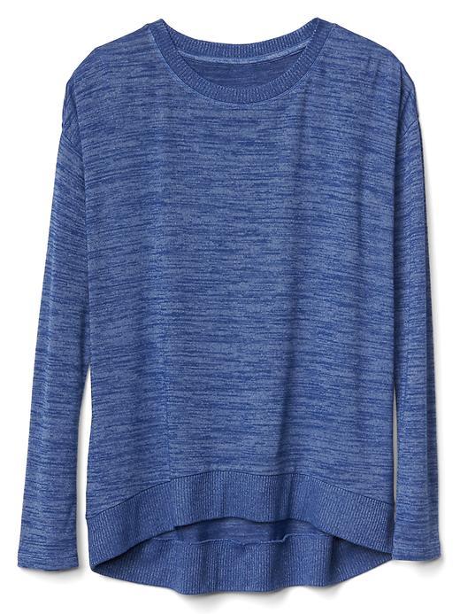 Gap Women Softspun Knit Hi Lo Top - Blue Stone