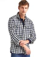 Gap Men Gingham Flannel Shirt - Tapestry Navy