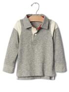 Gap Marled Rugby Polo - Light Grey Marle