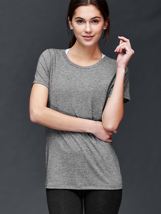 Gap Women Gapfit Breathe Tee - Heather Grey