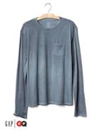 Gap Men X Gq Steven Alan Garment Dyed Tee - Blue Grey