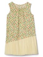 Gap Print Asymmetrical Pleat Dress - Yellow Floral