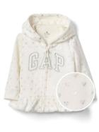 Gap Pro Fleece Logo Peplum Zip Hoodie - Ivory Frost