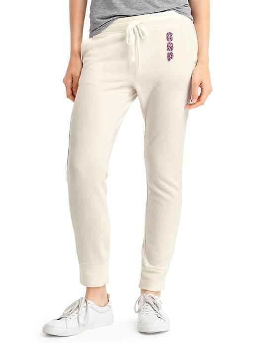 Gap Women Chenille Logo Joggers - Snow Cap