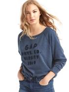 Gap Women Relaxed Varsity Applique Pullover Sweatshirt - Dark Night