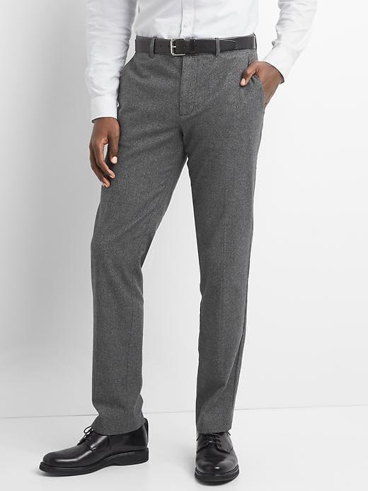 Gap Men Slim Everyday Stretch Pants - Charcoal Plaid