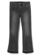 Gap Women High Rise Raw Hem Crop Flare Jeans - Washed Black