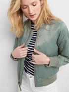 Gap Women Quilted Bomber Jacket - Vintage Palm