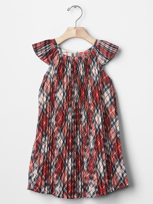 Gap Plaid Flutter Dress - Red Plaid