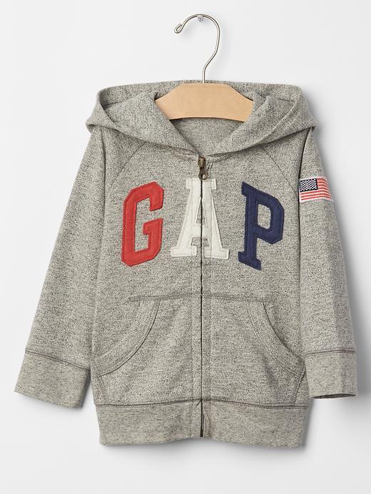 Gap Americana Logo Raglan Hoodie - Light Grey Marle