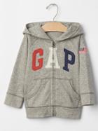 Gap Americana Logo Raglan Hoodie - Light Grey Marle