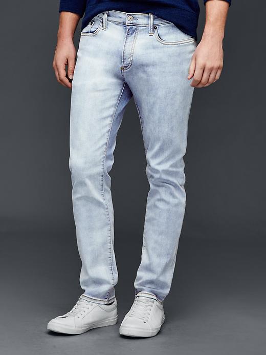 Gap Men High Stretch 1969 Skinny Fit Jeans - Bleached Indigo