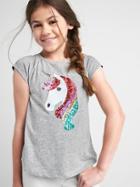 Gap Graphic Raglan Tee - Grey Heather