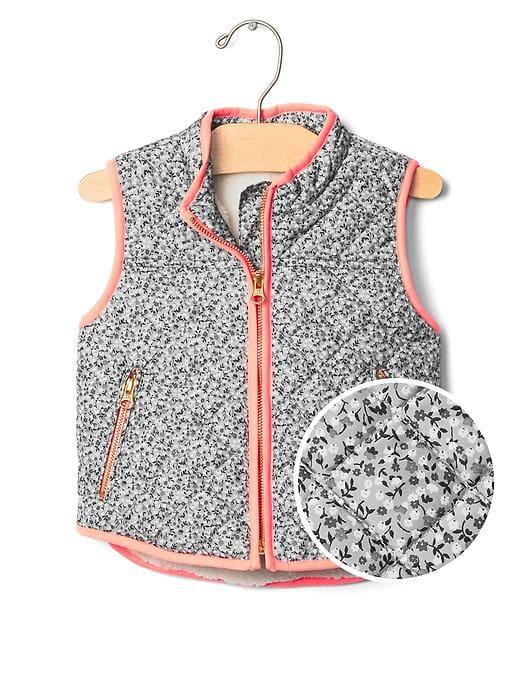 Gap Cozy Quilted Zip Vest - Floral Print