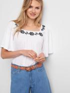 Gap Women Embroidery Square Neck Top - White