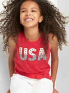Gap Americana Sequin Side Tie Tank - Pepper Red