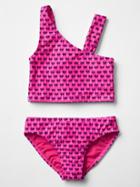 Gap Heart Asymmetrical Swim Two Piece - Pink Glo Neon