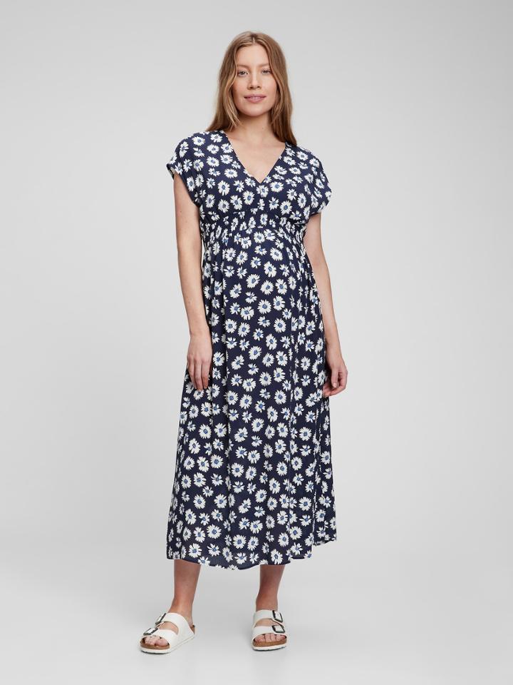 Maternity Empire Waist Midi Dress