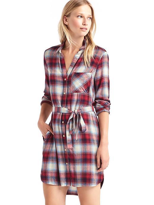 Gap Women + Pendleton Long Sleeve Shirtdress - Red Plaid