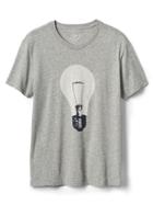 Gap Men Light Bulb Graphic Crewneck Tee - New Heather Grey