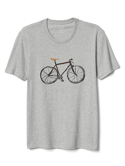 Gap Women Bike Graphic Tee - New Heather Grey