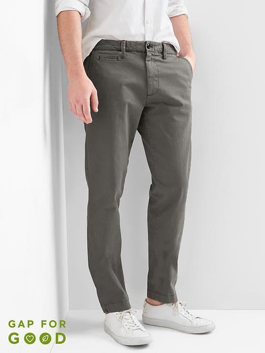 Gap Vintage Wash Slim Fit Khakis Stretch - Flint Gray