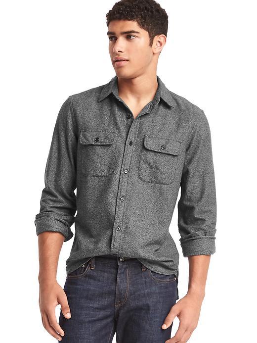 Gap Men Jaspe Standard Fit Shirt - Solid Black