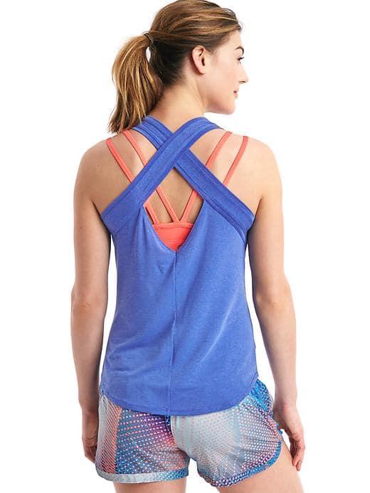Gap Women Gapfit Breathe Crossback Tank - Matisse Blue