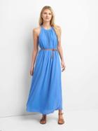 Gap Women Drapey Halter Maxi Dress - Tile Blue