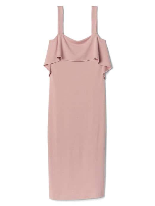 Gap Women Softspun Ruffle Midi Dress - Willow Pink