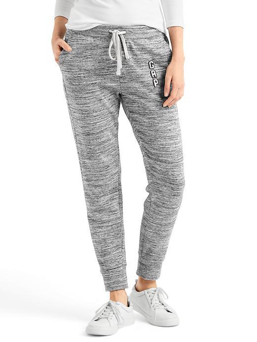 Gap Women Felt Logo Joggers - Space Dye Grey Marl