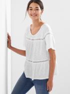 Gap Lace Flutter Tee - White