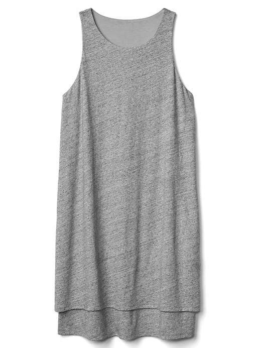 Gap Women A Line Layered Tank Dress - New Heather Grey