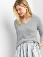 Gap Women Textured Knit Long Sleeve Hoodie - Heather Grey