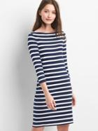 Gap Women Stripe Modern Tee Boatneck Dress - Navy Stripe