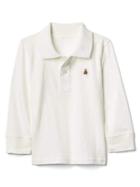 Gap Solid Long Sleeve Polo - New Off White