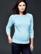 Gap Women Solid Crew Sweatshirt - Daybreak Blue