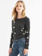 Gap Merino Star Crewneck Sweater - Charcoal