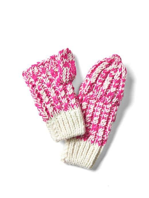 Gap Women Convertible Marled Mittens - Standout Pink