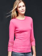 Gap Modern Long Sleeve Crew Tee - Shocking Pink