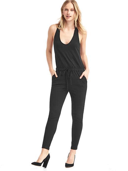 Gap Women Slub Jersey Tank Jumpsuit - True Black