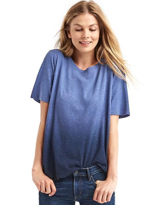 Gap Women Sparkle Slub Jersey Tee - Docksider Blue