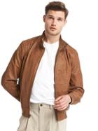 Gap Men The Archive Re Issue Harrington Leather Jacket - Tobacco